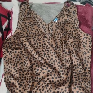 Old Navy Brown and Black Animal Print Top